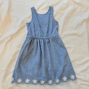 Girls Cat and Jack light denim dress with stars embroidery design. Size XL or 14